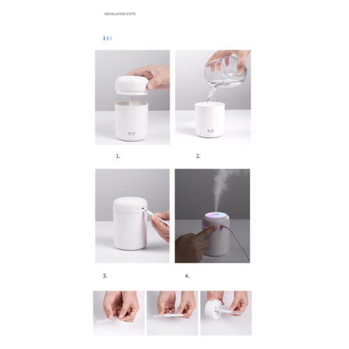 Portable Air Humidifier Aroma Essential Oil Diffuser for Car, Home